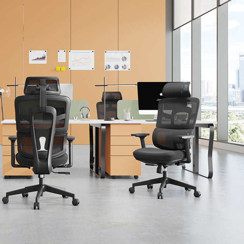 Modern Minimalist Durable High Back Desk Chair - Adjustable Headrest & Lumbar Support Office Chair For Home Office Lumendat