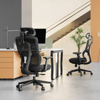 Modern Minimalist Durable High Back Desk Chair - Adjustable Headrest & Lumbar Support Office Chair For Home Office Lumendat