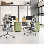 Modern Grey High Back Ergonomic Mesh Executive Office Chair - 3D Armrests Adjustable Headrest Desk Chair For Home Office Lumendat