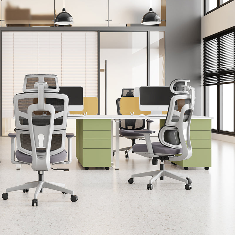 Modern Grey High Back Ergonomic Mesh Executive Office Chair - 3D Armrests Adjustable Headrest Desk Chair For Home Office Lumendat