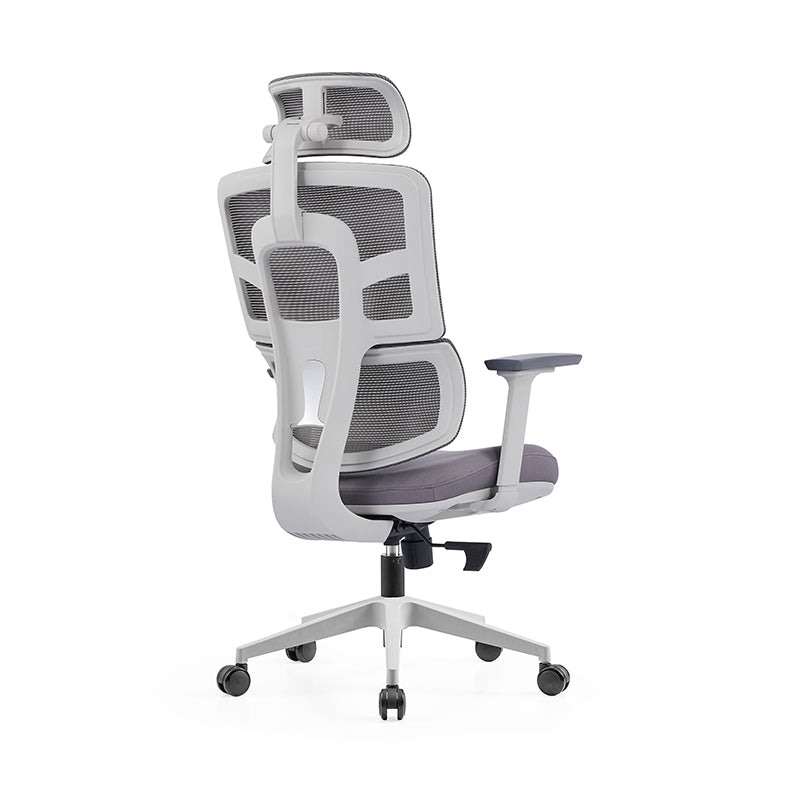 Modern Grey High Back Ergonomic Mesh Executive Office Chair - 3D Armrests Adjustable Headrest Desk Chair For Home Office Lumendat