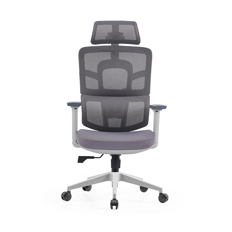 Modern Grey High Back Ergonomic Mesh Executive Office Chair - 3D Armrests Adjustable Headrest Desk Chair For Home Office Lumendat