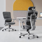 Modern Grey High Back Ergonomic Mesh Executive Office Chair - 3D Armrests Adjustable Headrest Desk Chair For Home Office Lumendat