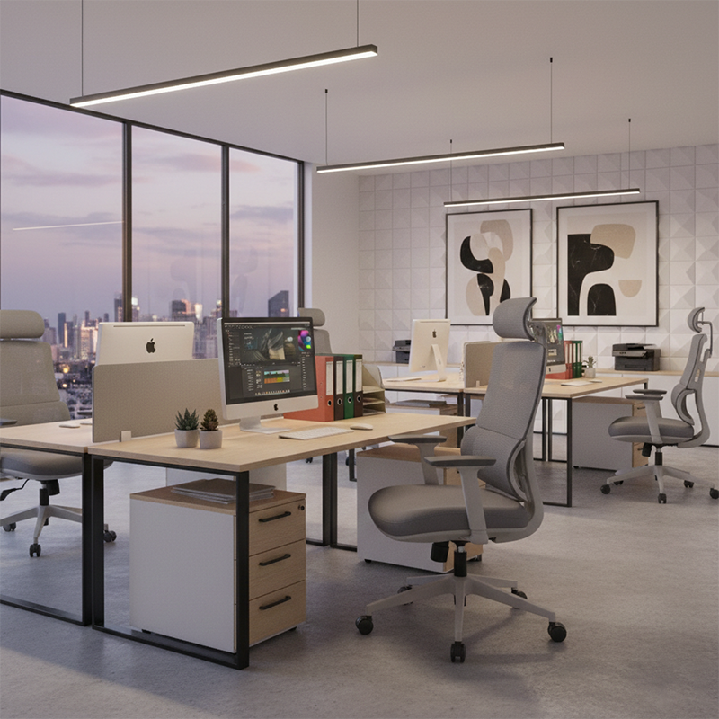 Modern Grey High Back Ergonomic Mesh Executive Office Chair - 3D Armrests Adjustable Headrest Desk Chair For Home Office Lumendat