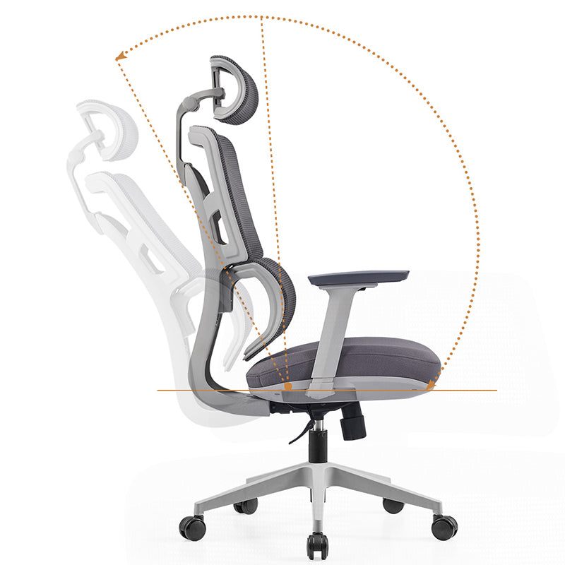 Modern Grey High Back Ergonomic Mesh Executive Office Chair - 3D Armrests Adjustable Headrest Desk Chair For Home Office Lumendat