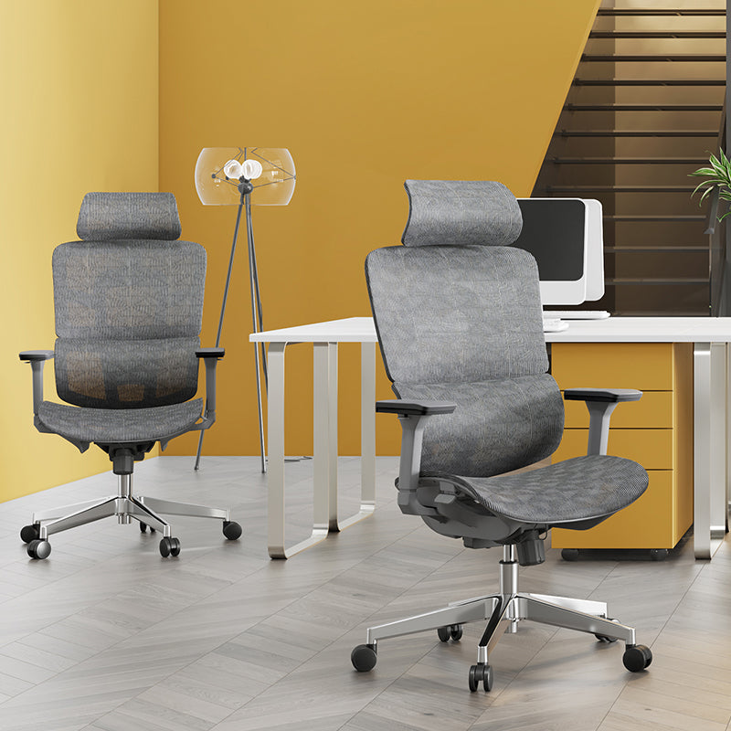 Modern Ergonomic High Back Mesh Grey Executive Office Chair - Adjustable 3D Armrests Lumbar Support Swivel Desk Chair For Home Office Lumendat