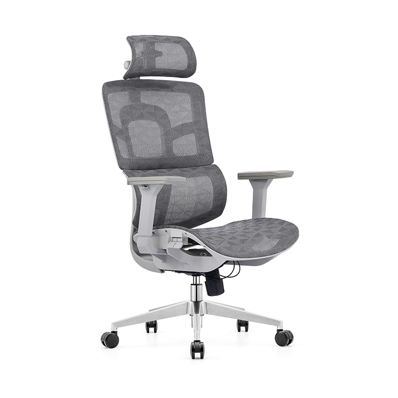 Modern Ergonomic High Back Mesh Grey Executive Office Chair - Adjustable 3D Armrests Lumbar Support Swivel Desk Chair For Home Office Lumendat