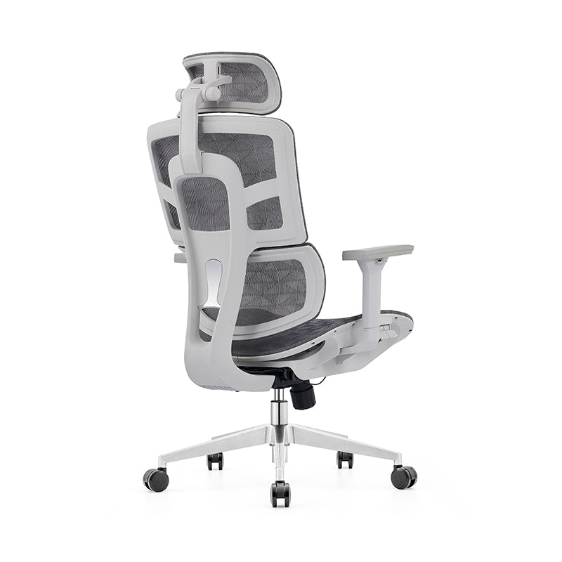 Modern Ergonomic High Back Mesh Grey Executive Office Chair - Adjustable 3D Armrests Lumbar Support Swivel Desk Chair For Home Office Lumendat