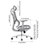 Modern Ergonomic High Back Mesh Grey Executive Office Chair - Adjustable 3D Armrests Lumbar Support Swivel Desk Chair For Home Office Lumendat
