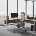 Modern Ergonomic High Back Mesh Grey Executive Office Chair - Adjustable 3D Armrests Lumbar Support Swivel Desk Chair For Home Office Lumendat