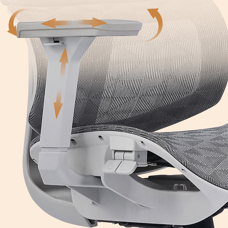 Modern Ergonomic High Back Mesh Grey Executive Office Chair - Adjustable 3D Armrests Lumbar Support Swivel Desk Chair For Home Office Lumendat