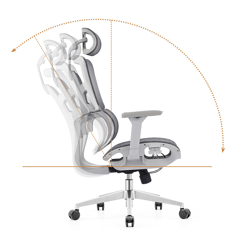 Modern Ergonomic High Back Mesh Grey Executive Office Chair - Adjustable 3D Armrests Lumbar Support Swivel Desk Chair For Home Office Lumendat
