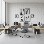 Modern Grey Ergonomic High Back Mesh Office Chair - Adjustable Headrest Lumbar Support Desk Chair For Home Office Lumendat