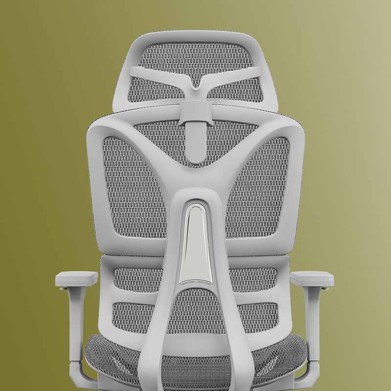 Modern Grey Ergonomic High Back Mesh Office Chair - Adjustable Headrest Lumbar Support Desk Chair For Home Office Lumendat