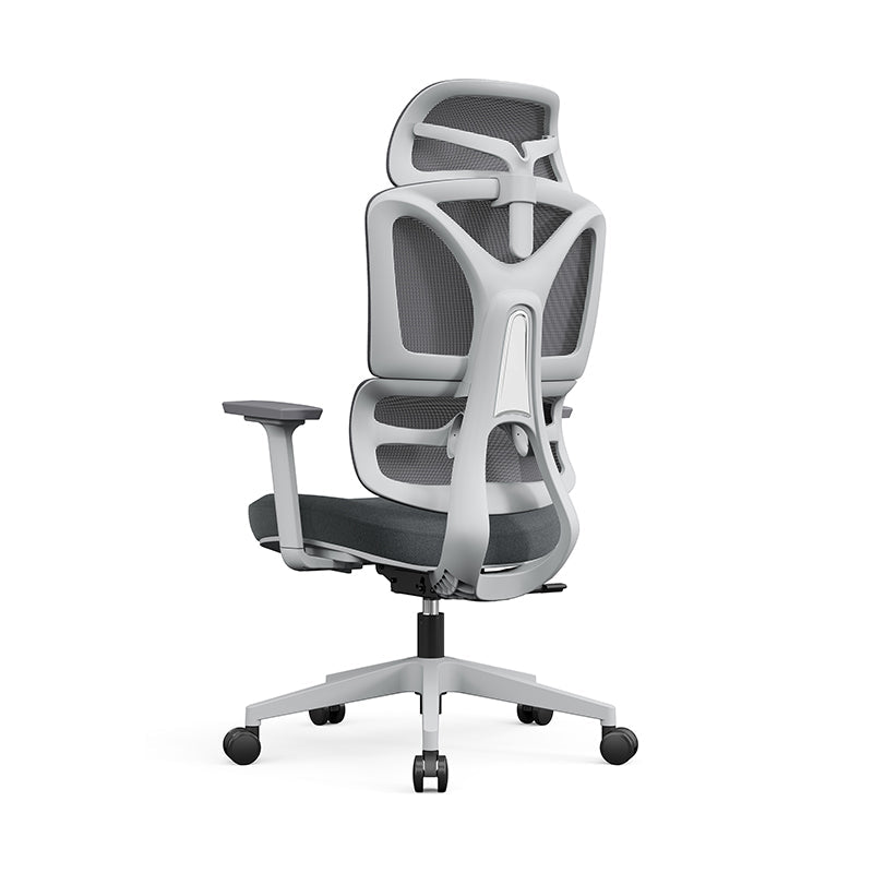 Modern Grey Ergonomic High Back Mesh Office Chair - Adjustable Headrest Lumbar Support Desk Chair For Home Office Lumendat
