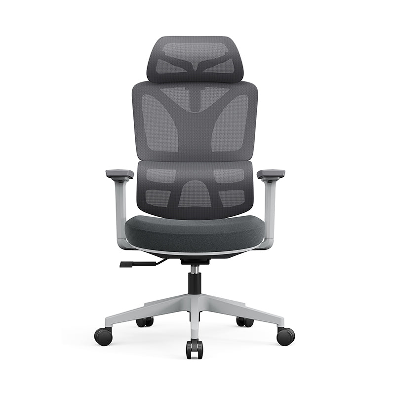 Modern Grey Ergonomic High Back Mesh Office Chair - Adjustable Headrest Lumbar Support Desk Chair For Home Office Lumendat