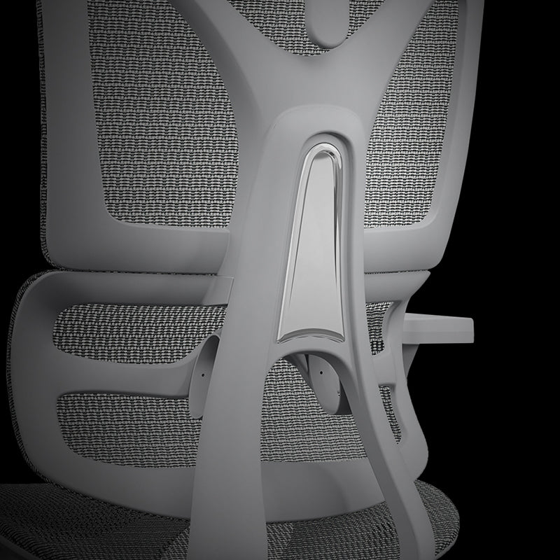 Modern Grey Ergonomic High Back Mesh Office Chair - Adjustable Headrest Lumbar Support Desk Chair For Home Office Lumendat
