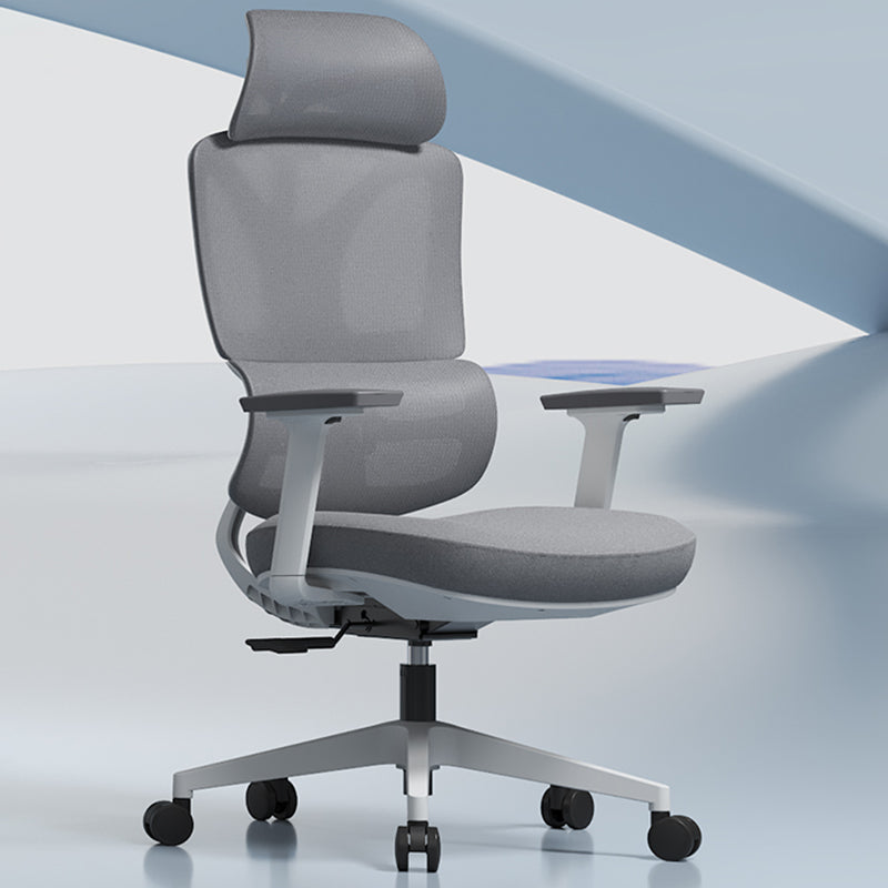 Modern Grey Ergonomic High Back Mesh Office Chair - Adjustable Headrest Lumbar Support Desk Chair For Home Office Lumendat