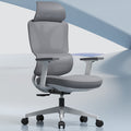 Modern Grey Ergonomic High Back Mesh Office Chair - Adjustable Headrest Lumbar Support Desk Chair For Home Office Lumendat