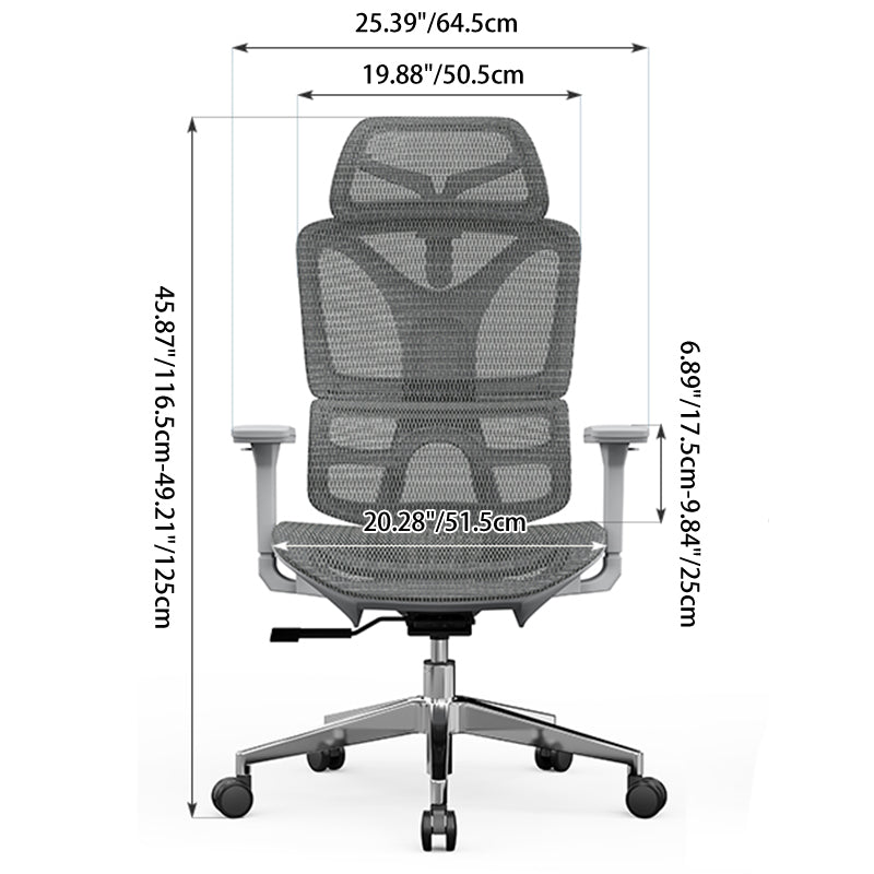 Modern Breathable Ergonomic High Back Durable Mesh Desk Chair - Adjustable Lumbar Support 3D Armrests Office Chair For Home Office Lumendat