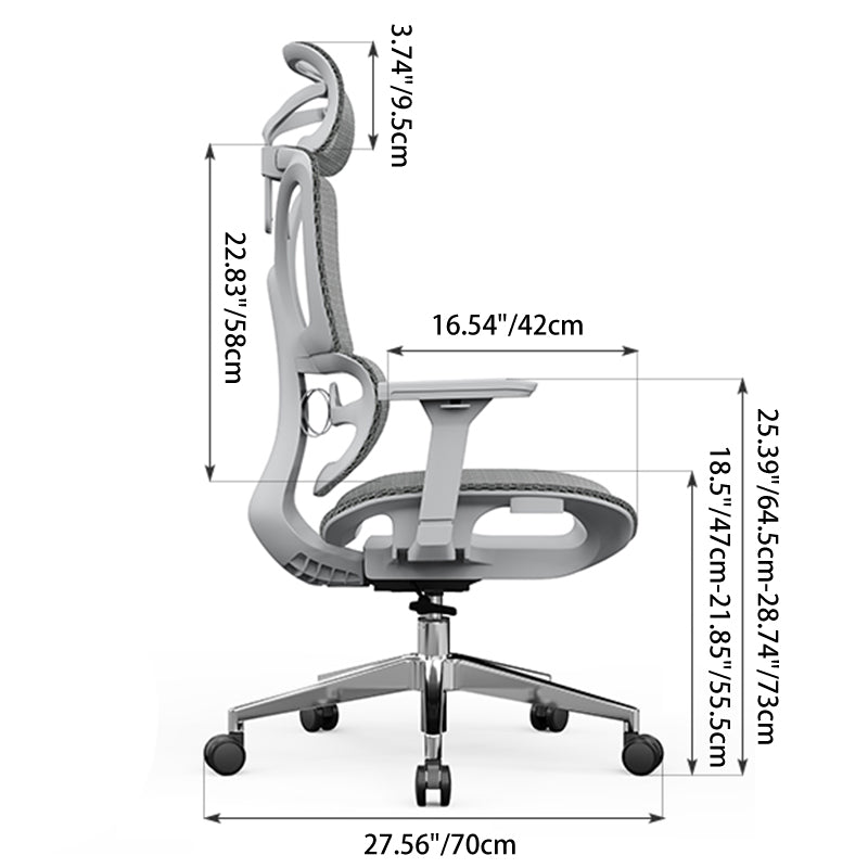 Modern Breathable Ergonomic High Back Durable Mesh Desk Chair - Adjustable Lumbar Support 3D Armrests Office Chair For Home Office Lumendat