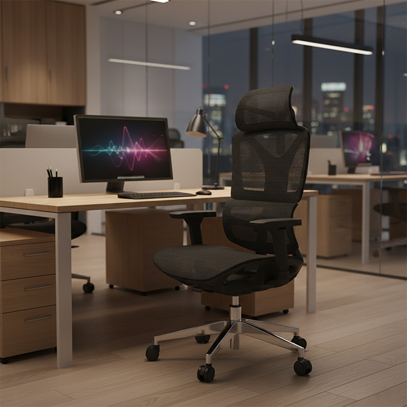 Modern Minimalist High Back Executive Breathable Mesh Ergonomic Office Chair - Adjustable Headrest Lumbar Support Desk Chair For Home Office Lumendat