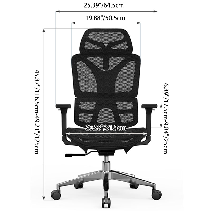 Modern Minimalist High Back Executive Breathable Mesh Ergonomic Office Chair - Adjustable Headrest Lumbar Support Desk Chair For Home Office Lumendat