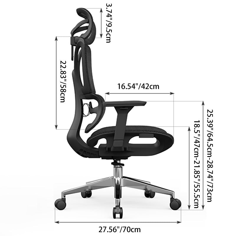 Modern Minimalist High Back Executive Breathable Mesh Ergonomic Office Chair - Adjustable Headrest Lumbar Support Desk Chair For Home Office Lumendat