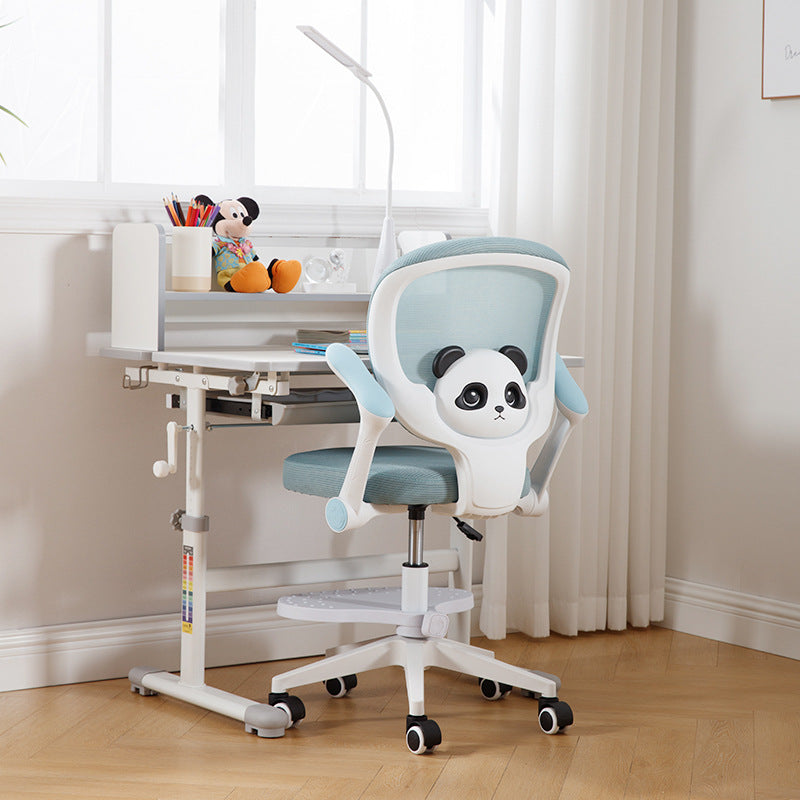 Lumendat Contemporary Creative Kids Square Panda Mesh Fabric PP Hardware Desk Chair Backrest Armrest For Home Office Lumendat
