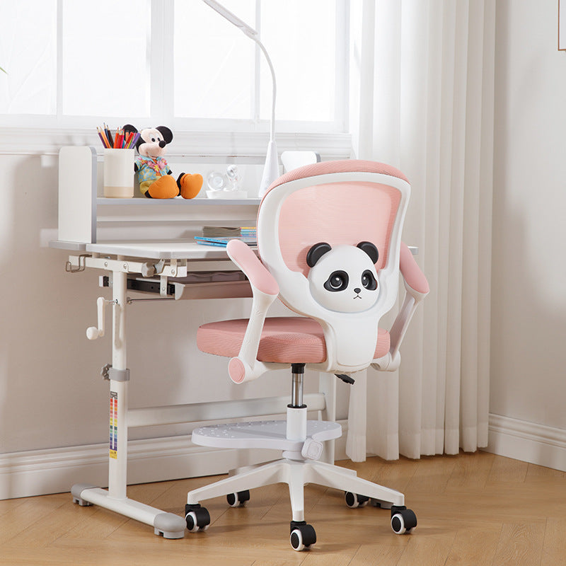 Lumendat Contemporary Creative Kids Square Panda Mesh Fabric PP Hardware Desk Chair Backrest Armrest For Home Office Lumendat