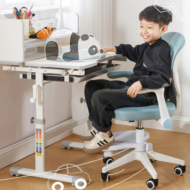 Lumendat Contemporary Creative Kids Square Panda Mesh Fabric PP Hardware Desk Chair Backrest Armrest For Home Office Lumendat