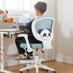 Lumendat Contemporary Creative Kids Square Panda Mesh Fabric PP Hardware Desk Chair Backrest Armrest For Home Office Lumendat