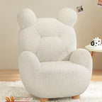 Lumendat Contemporary Creative Kids Bear Lamb Cashmere Accent Chair Backrest Armrest For Living Room Lumendat