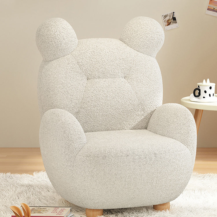 Lumendat Contemporary Creative Kids Bear Lamb Cashmere Accent Chair Backrest Armrest For Living Room Lumendat