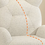 Lumendat Contemporary Creative Kids Bear Lamb Cashmere Accent Chair Backrest Armrest For Living Room Lumendat