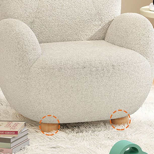 Lumendat Contemporary Creative Kids Bear Lamb Cashmere Accent Chair Backrest Armrest For Living Room Lumendat