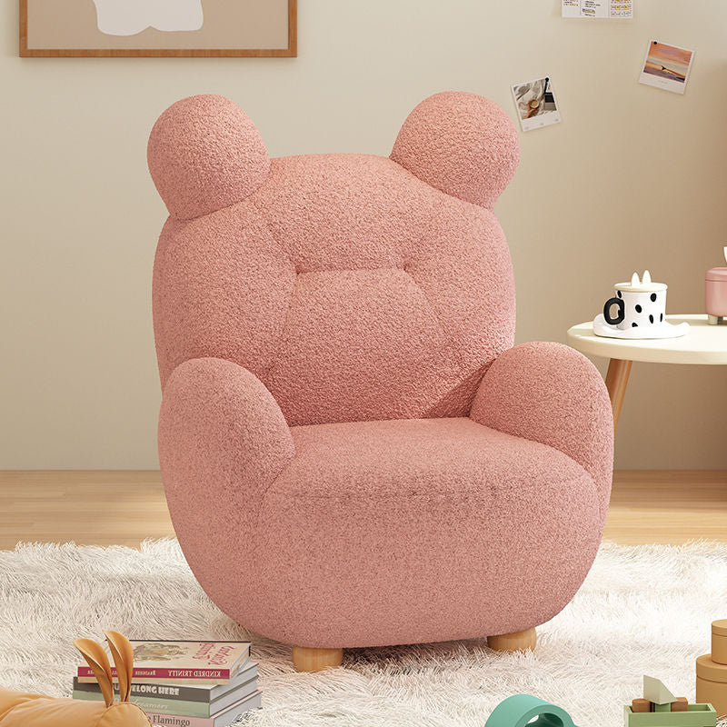 Lumendat Contemporary Creative Kids Bear Lamb Cashmere Accent Chair Backrest Armrest For Living Room Lumendat