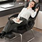 Modern Minimalist Fabric PU Leather Steel Rectangle Bow Desk Chair Backrest Armrest Footrest For Home Office DFM-F