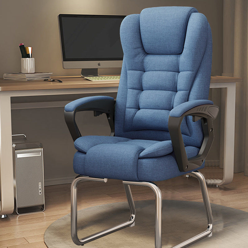 Modern Minimalist Fabric PU Leather Steel Rectangle Bow Desk Chair Backrest Armrest Footrest For Home Office DFM-F