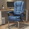 Modern Minimalist Fabric PU Leather Steel Rectangle Bow Desk Chair Backrest Armrest Footrest For Home Office DFM-F