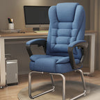 Modern Minimalist Fabric PU Leather Steel Rectangle Bow Desk Chair Backrest Armrest Footrest For Home Office DFM-F