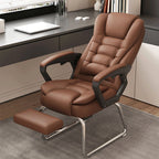 Modern Minimalist Fabric PU Leather Steel Rectangle Bow Desk Chair Backrest Armrest Footrest For Home Office DFM-F