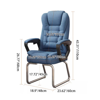 Modern Minimalist Fabric PU Leather Steel Rectangle Bow Desk Chair Backrest Armrest Footrest For Home Office