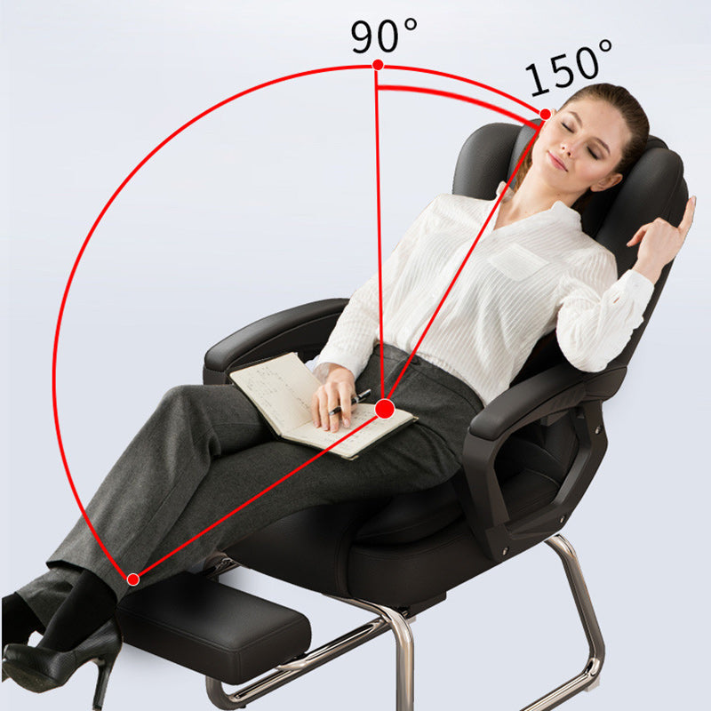 Modern Minimalist Fabric PU Leather Steel Rectangle Bow Desk Chair Backrest Armrest Footrest For Home Office