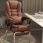 Modern Minimalist Fabric PU Leather Steel Rectangle Bow Desk Chair Backrest Armrest Footrest For Home Office DFM-F