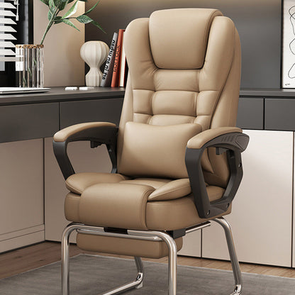 Modern Minimalist Fabric PU Leather Steel Rectangle Bow Desk Chair Backrest Armrest Footrest For Home Office