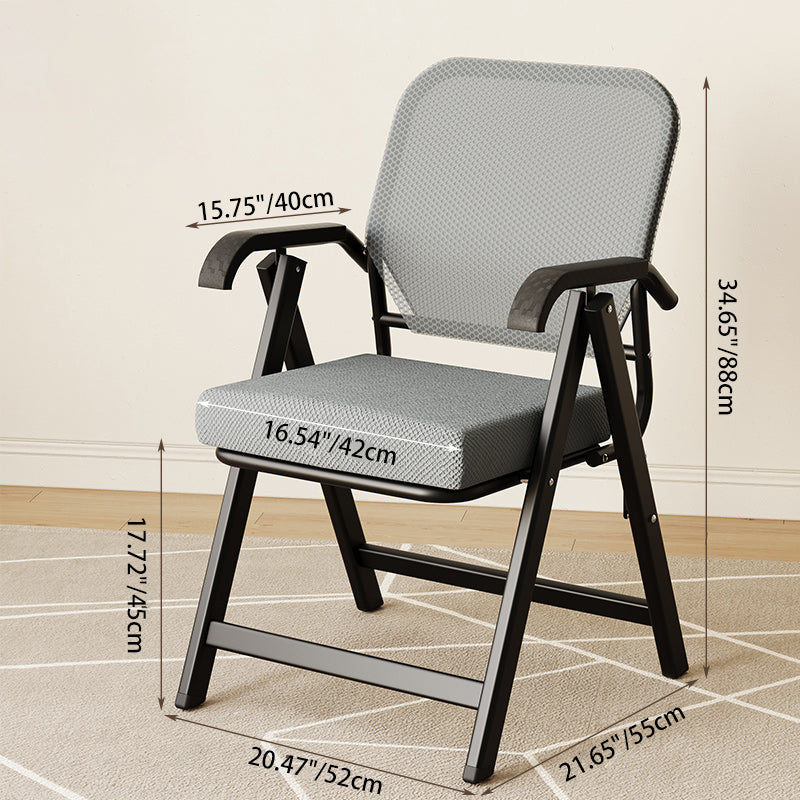 Modern Simplicity Square 3D Breathable Mesh Upholstered Foldable Desk Chair Backrest Armrest For Home Office DFM-F
