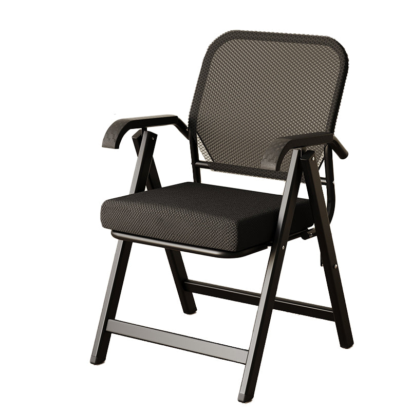 Modern Simplicity Square 3D Breathable Mesh Upholstered Foldable Desk Chair Backrest Armrest For Home Office DFM-F