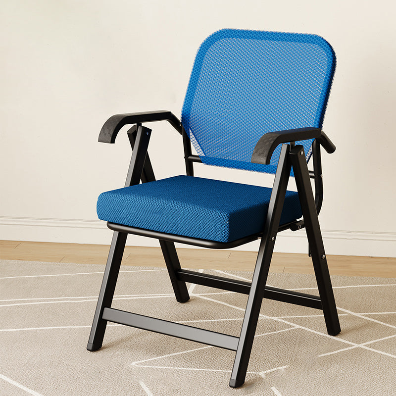 Modern Simplicity Square 3D Breathable Mesh Upholstered Foldable Desk Chair Backrest Armrest For Home Office DFM-F