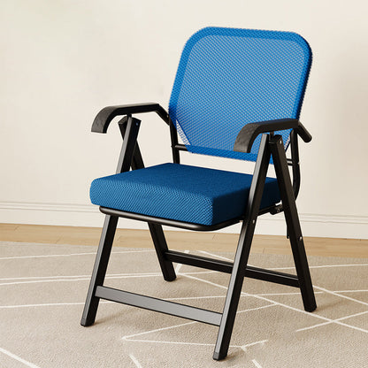 Modern Simplicity Square 3D Breathable Mesh Upholstered Foldable Desk Chair Backrest Armrest For Home Office